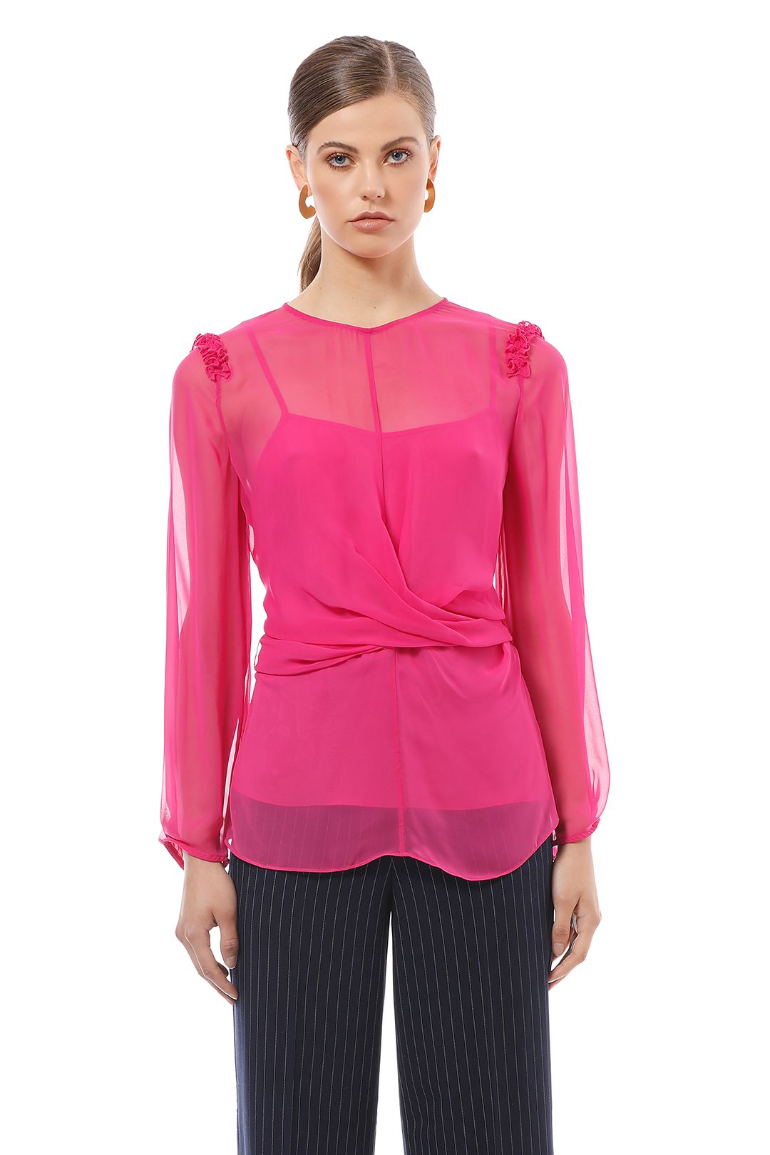 Camilla and Marc - Dylan Twist Top - Pink - Front Detail