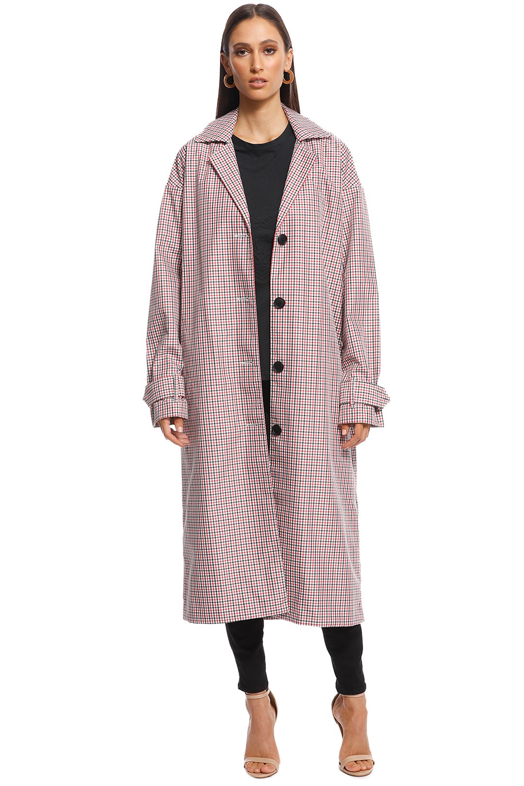 Camilla and Marc - Eleta Check Coat - Red Plaid - Front B
