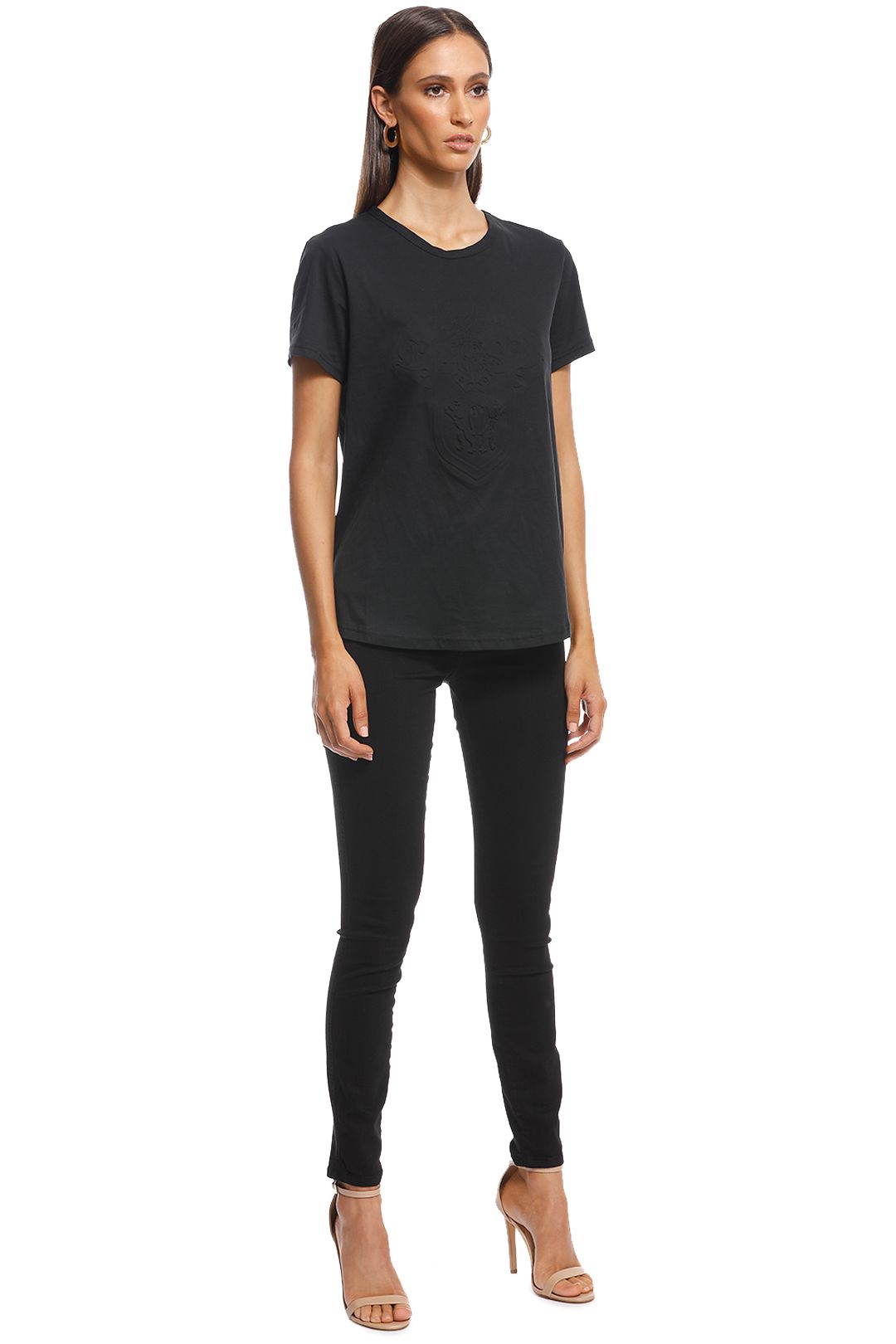 Camilla and Marc - Fay Crest Tee - Black - Side