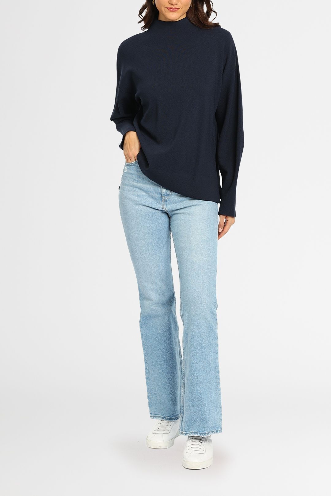 Camilla and Marc Amana Knit Top - Navy slit