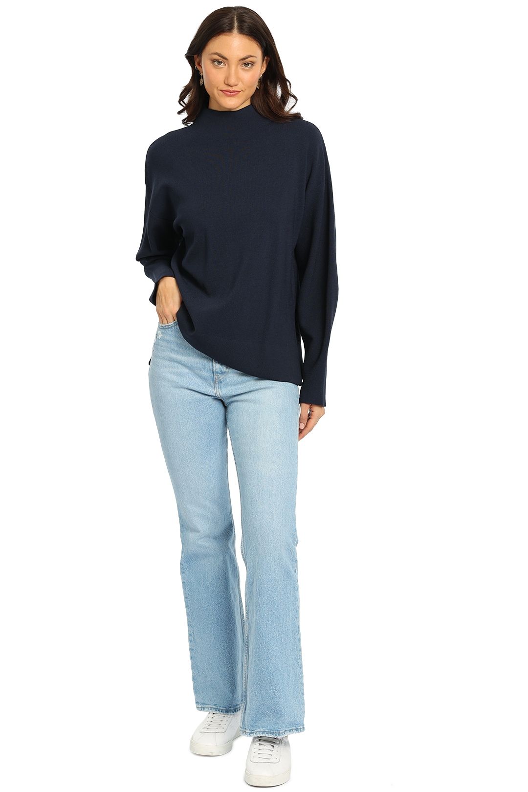 Camilla and Marc Amana Knit Top - Navy slit