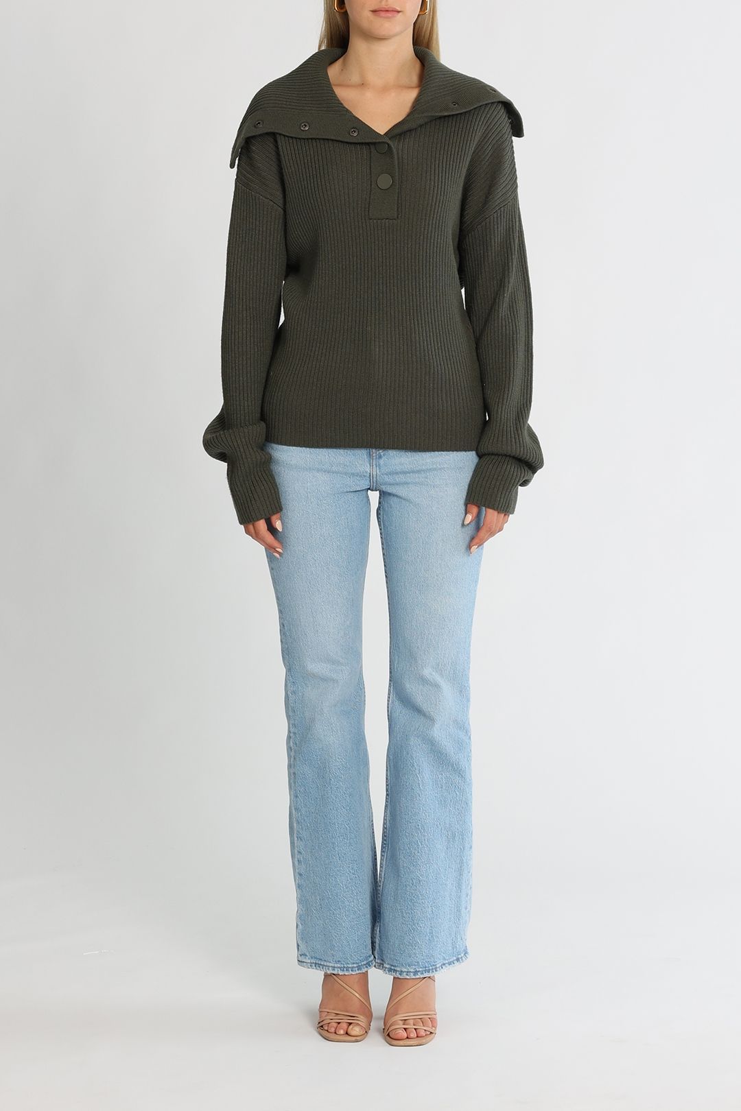 Camilla and Marc Dena Collared Knit Steel