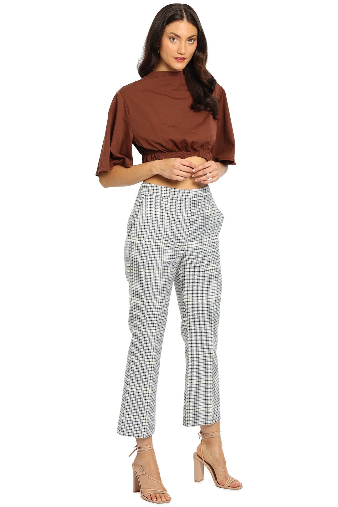 Hire Duvall Pant in Grey Check | Camilla and Marc | GlamCorner