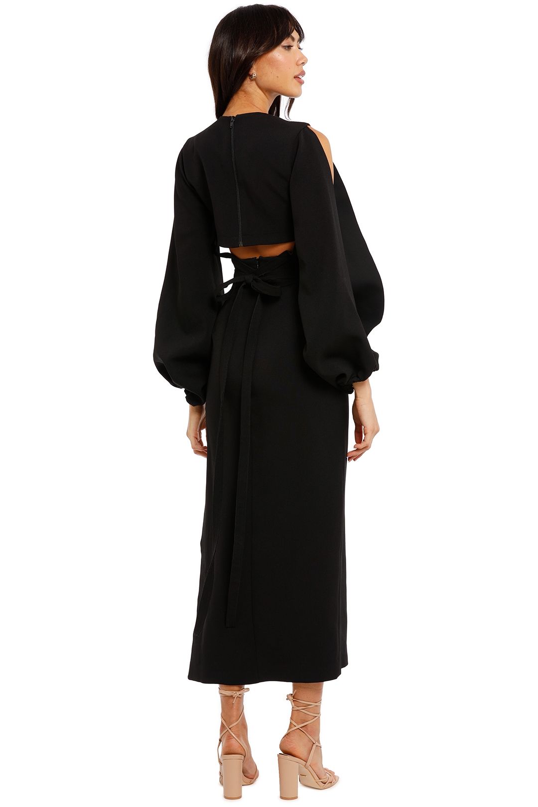 Camilla and Marc Morgan Midi Dress Black Crew Neck