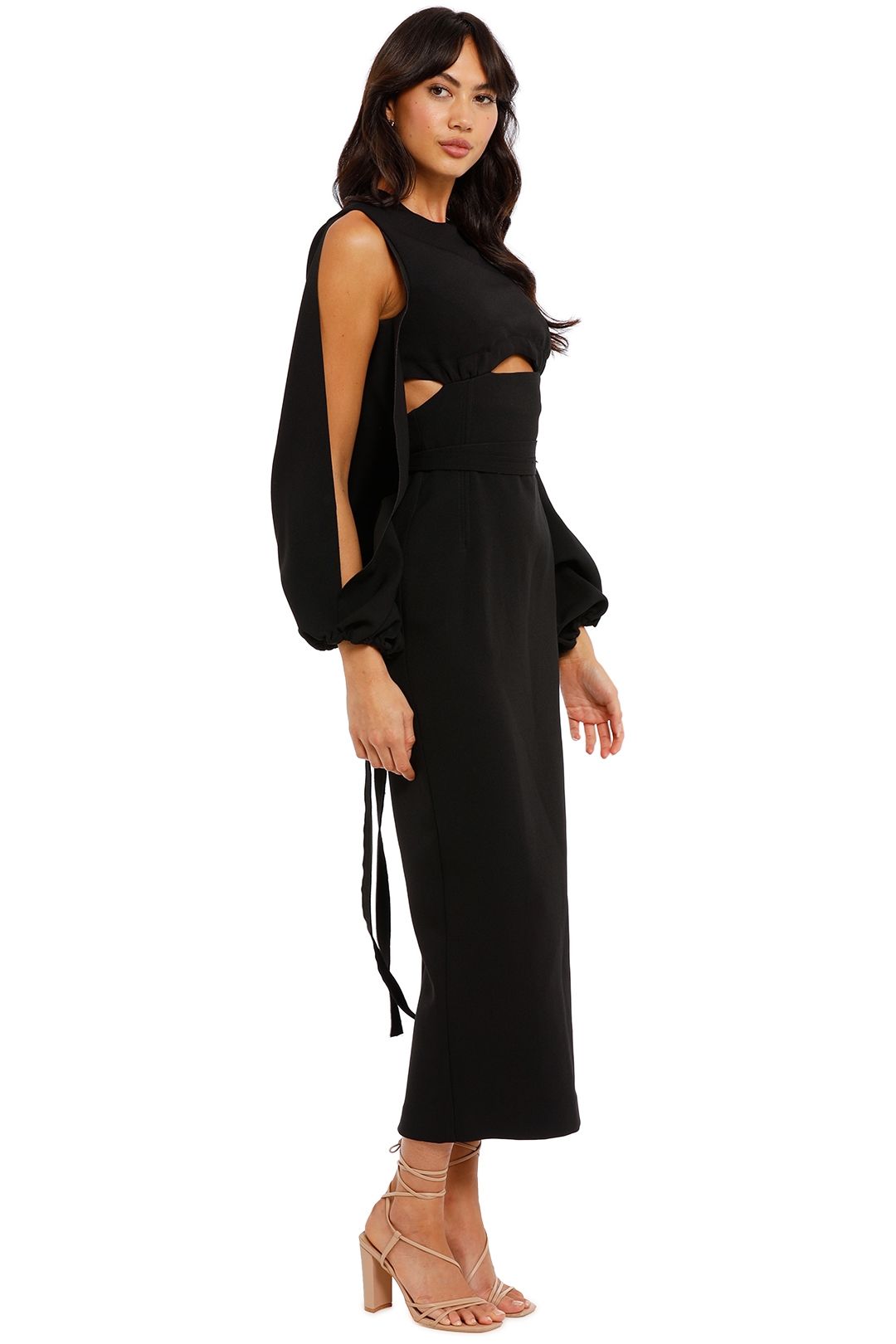 Camilla and Marc Morgan Midi Dress Black Cut Outs