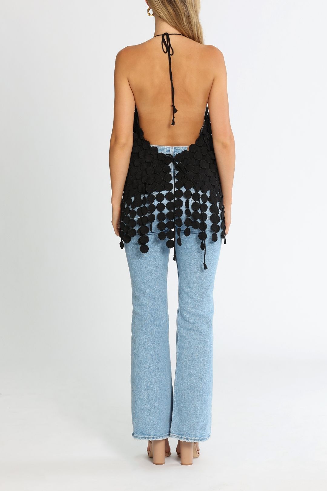 Camilla and Marc Murano Top Black Backless