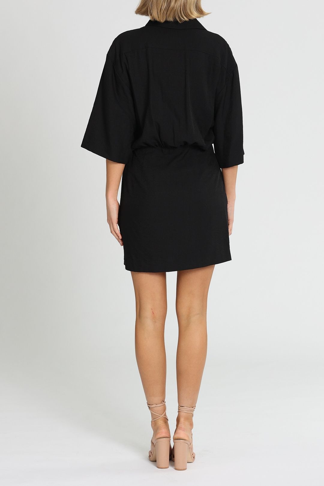 Camilla and Marc Prado Mini Dress Black Shirt Collar