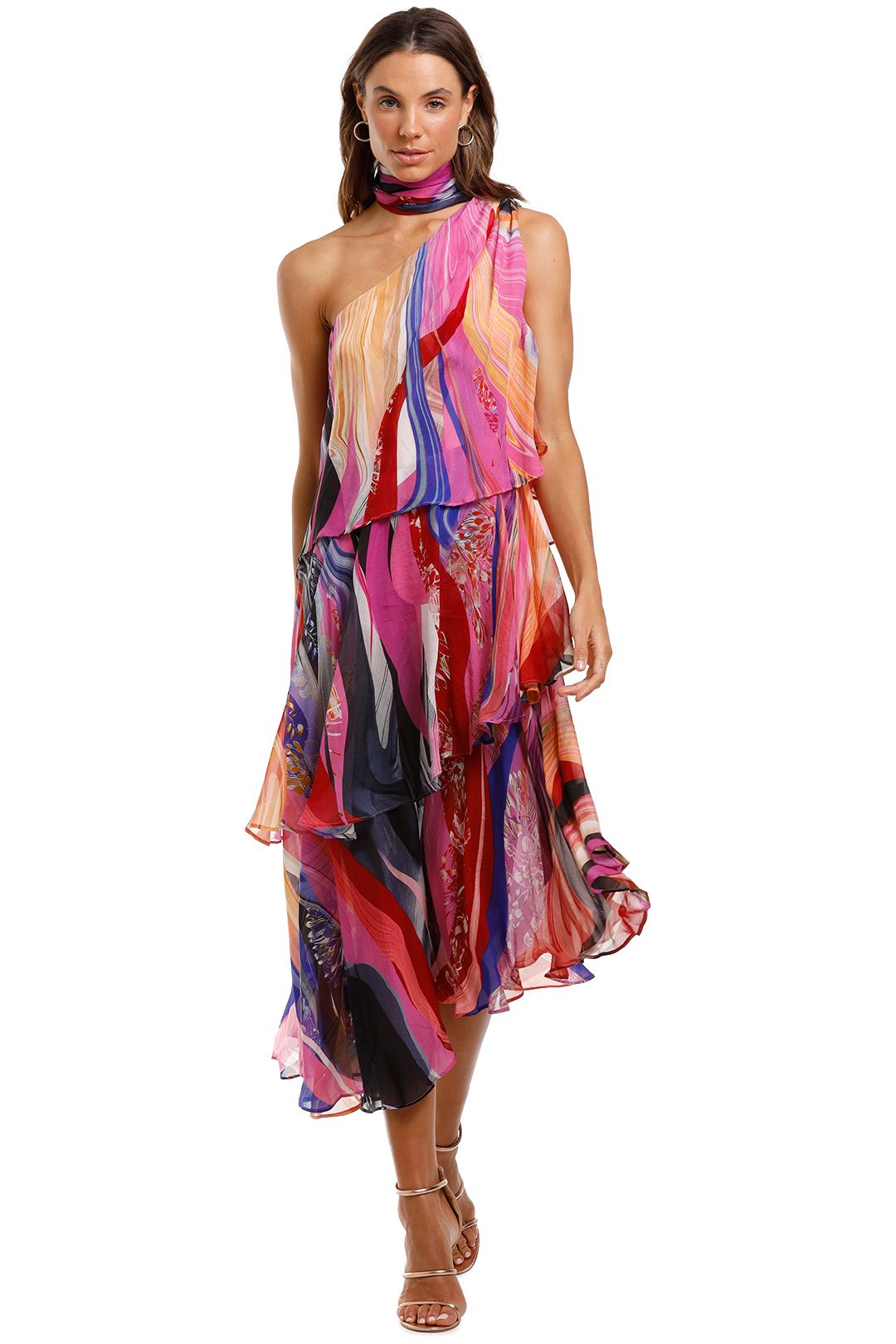 Image of Camilla - Asymmetrical Neck Tie Dress