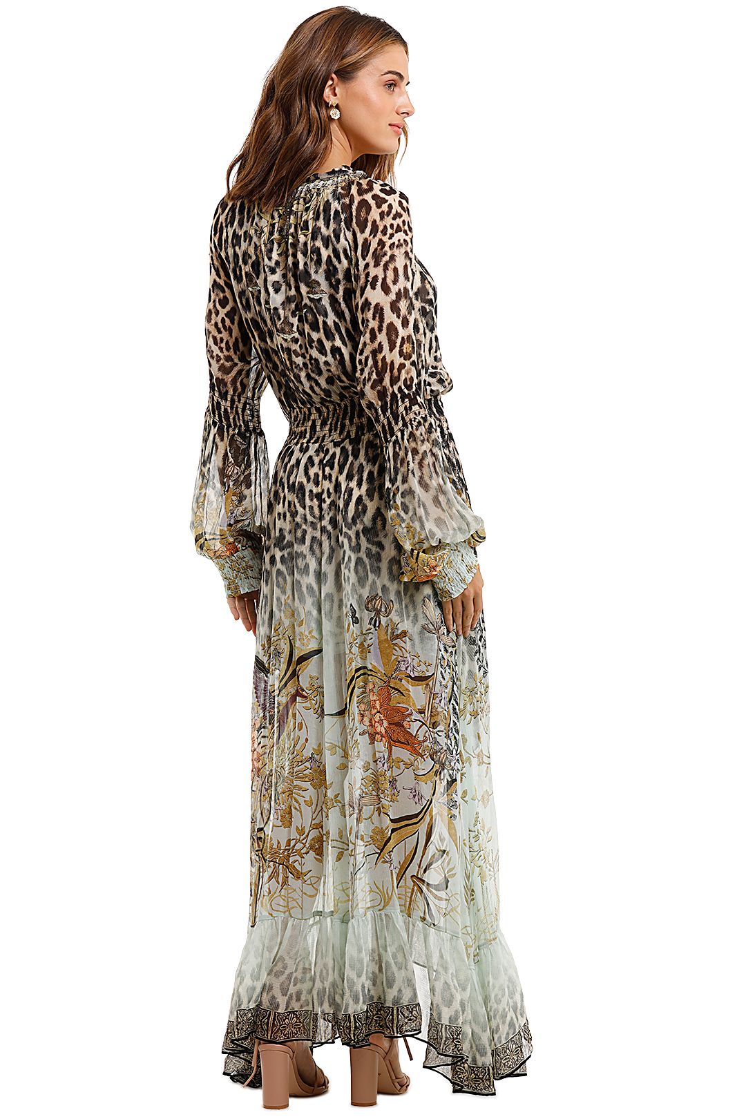 Camilla Blouson Sleeve Wrap Dress Nomadic Nymph Animal Print
