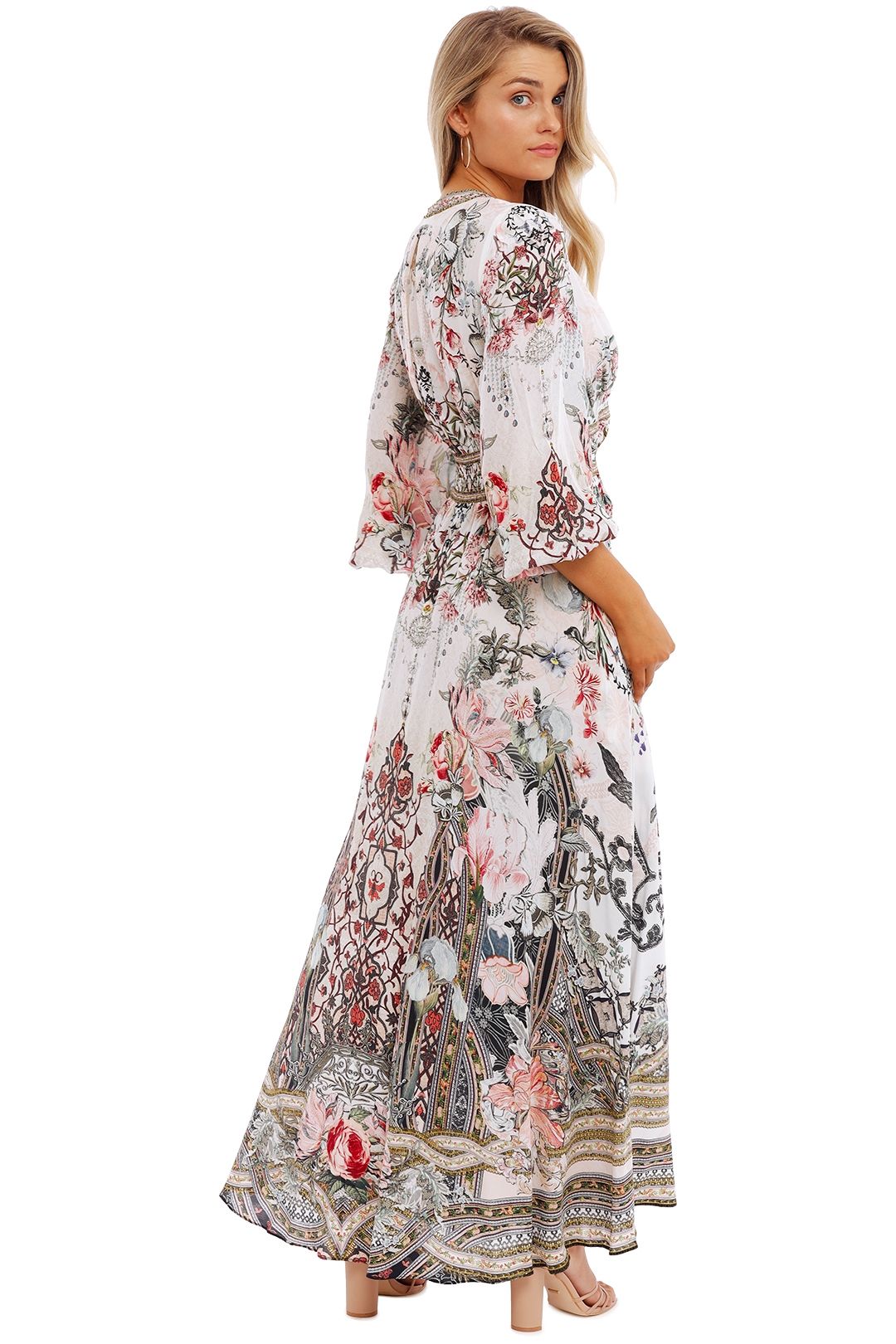 Camilla Button Dress with Shaped Waistband Romance Is Born floral
