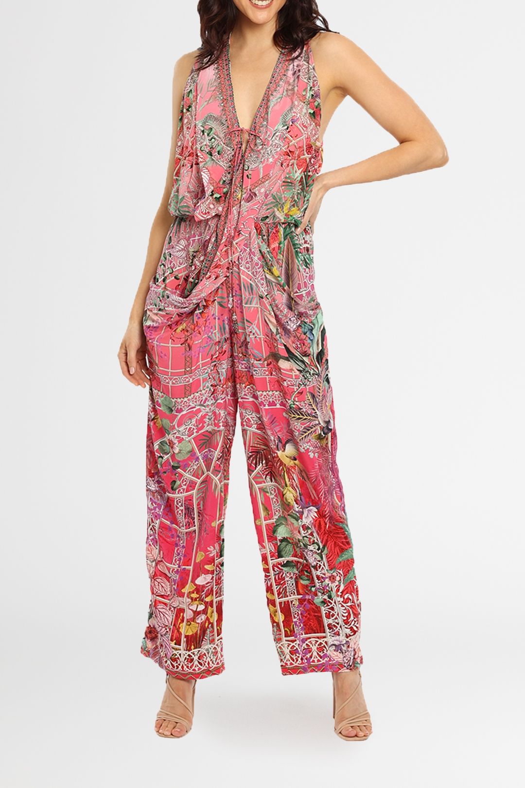 Camel Open Twist Back Maxi Bodycon Jumper Dress - Karrah main image 1