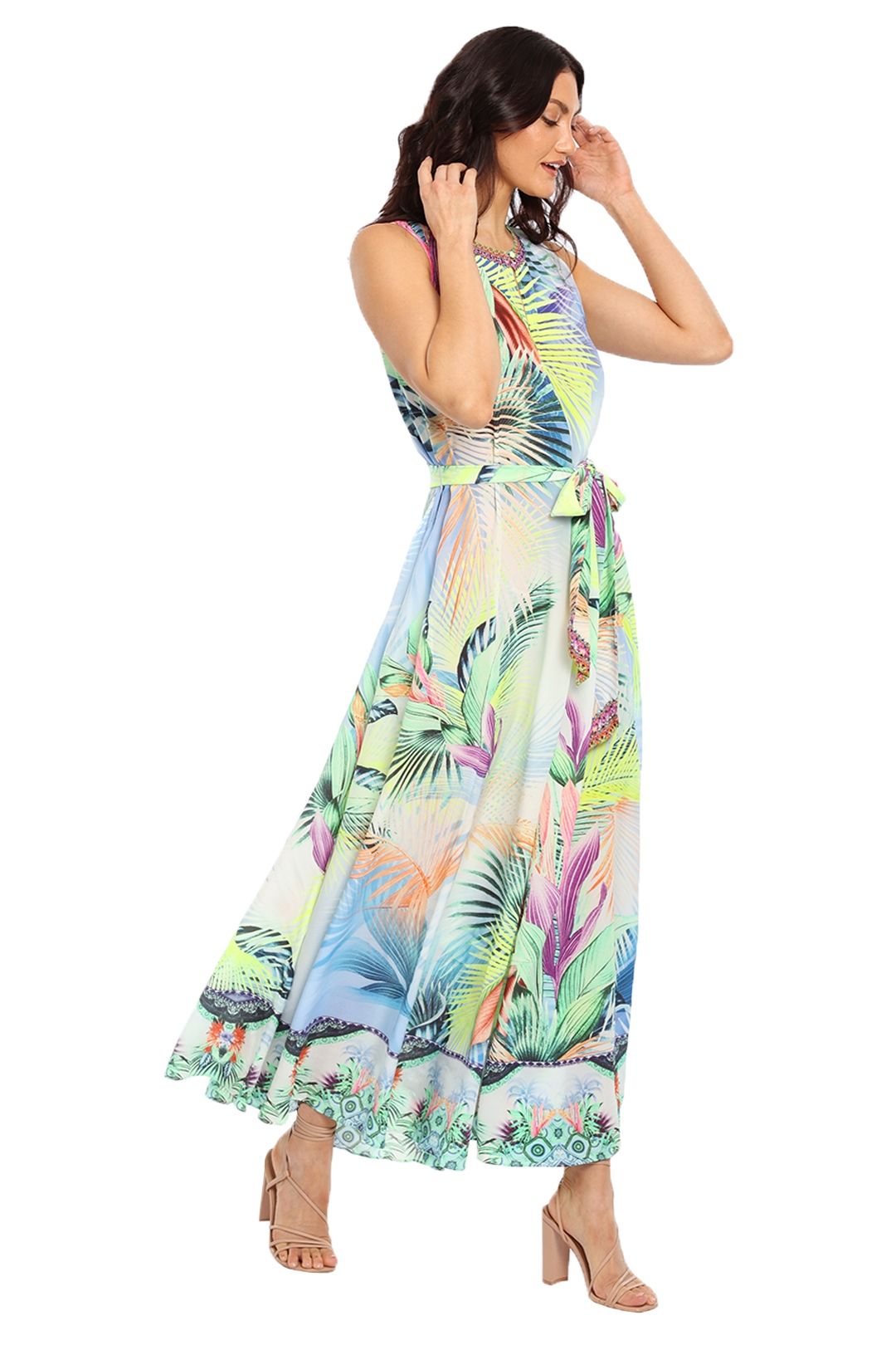 Camilla Flared Jumpsuit Whats Your Vice Tropical Print