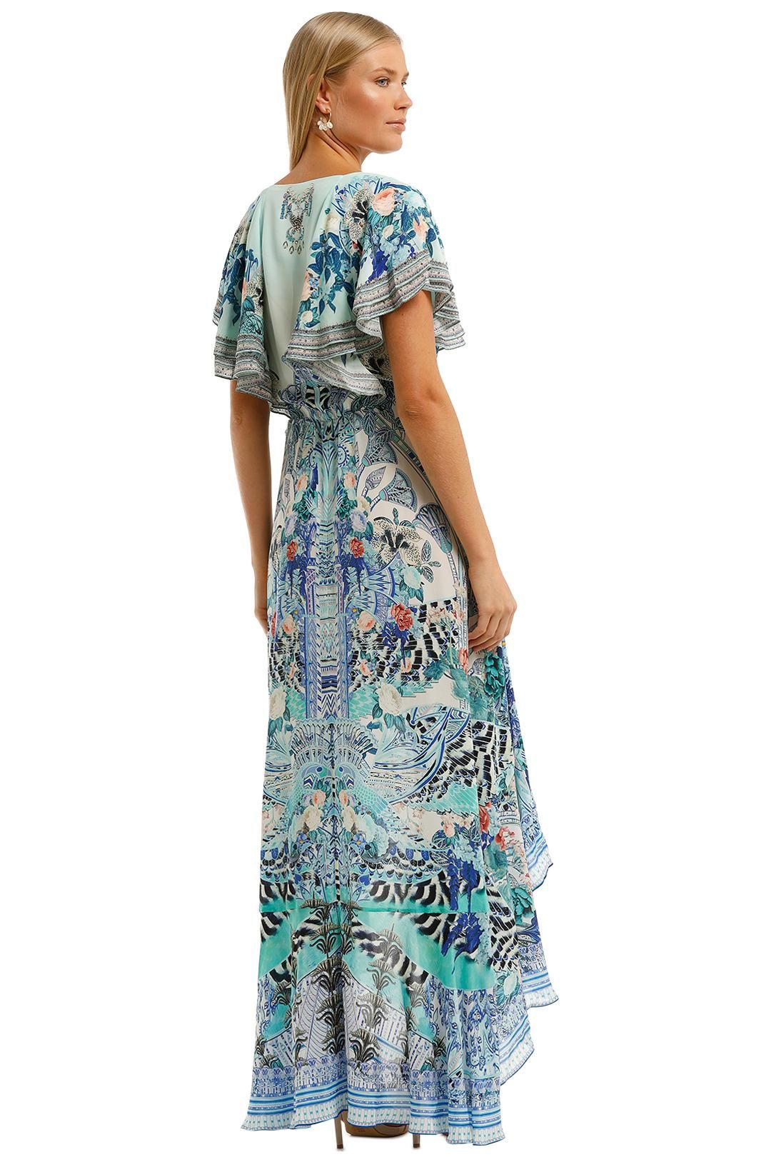 FRILL SLEEVE LONG DRESS BEACH SHACK