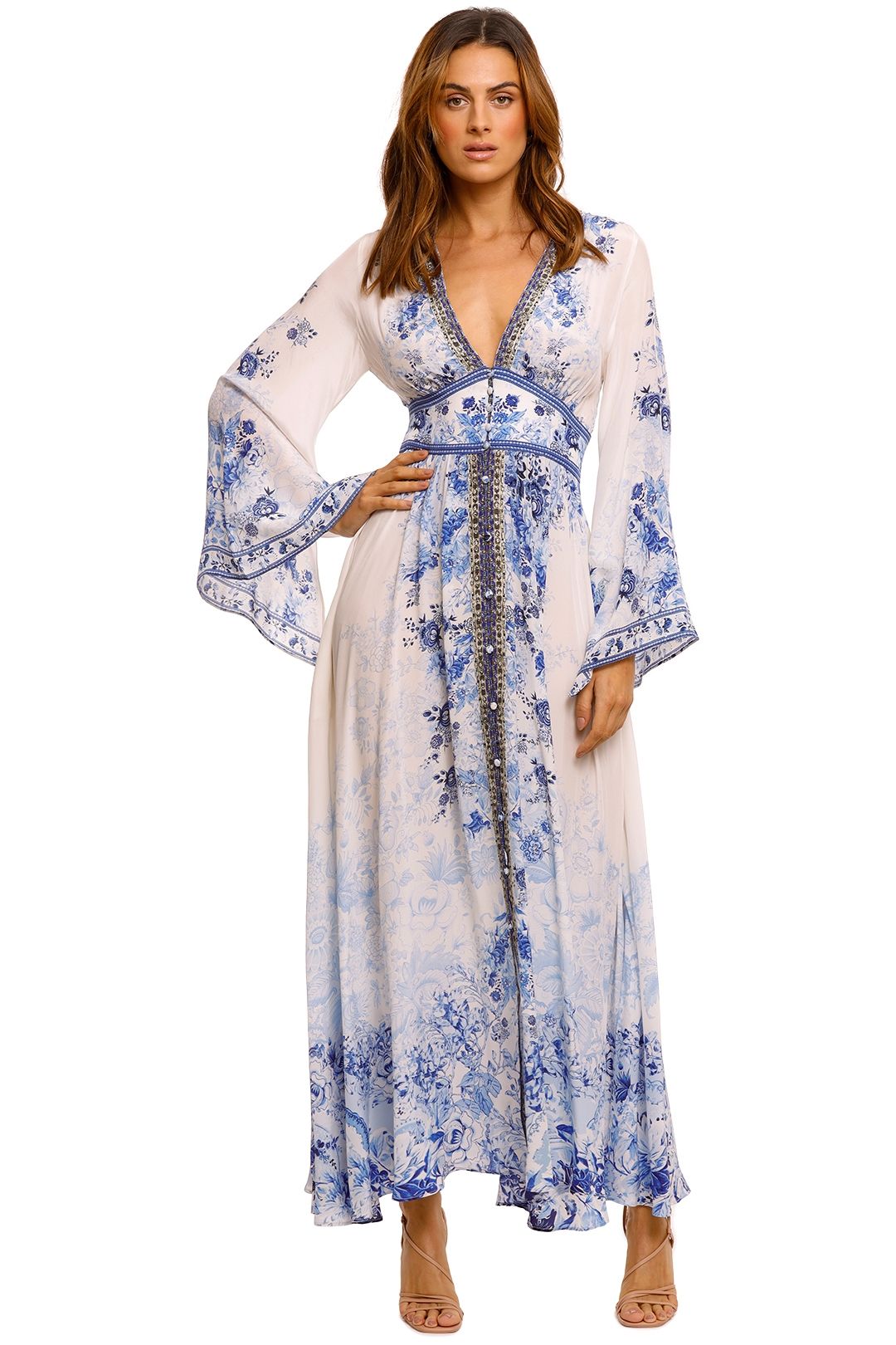Camilla Kimono Sleeve Dress With Shirring Detail