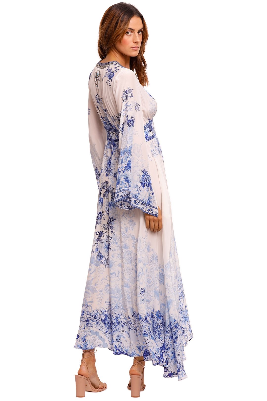 Camilla Kimono Sleeve Dress With Shirring Detail Long Sleeve