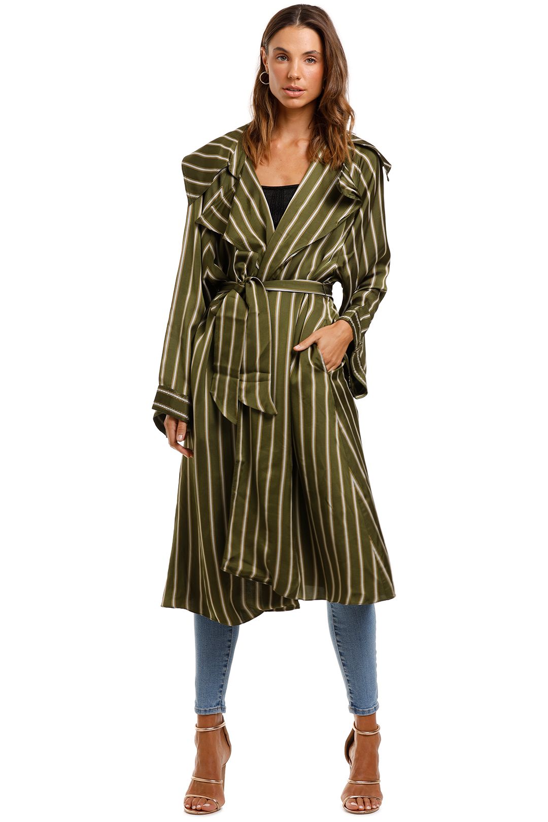 Camilla Loose Longline Trench Among The Gumtrees Stripe Jacket