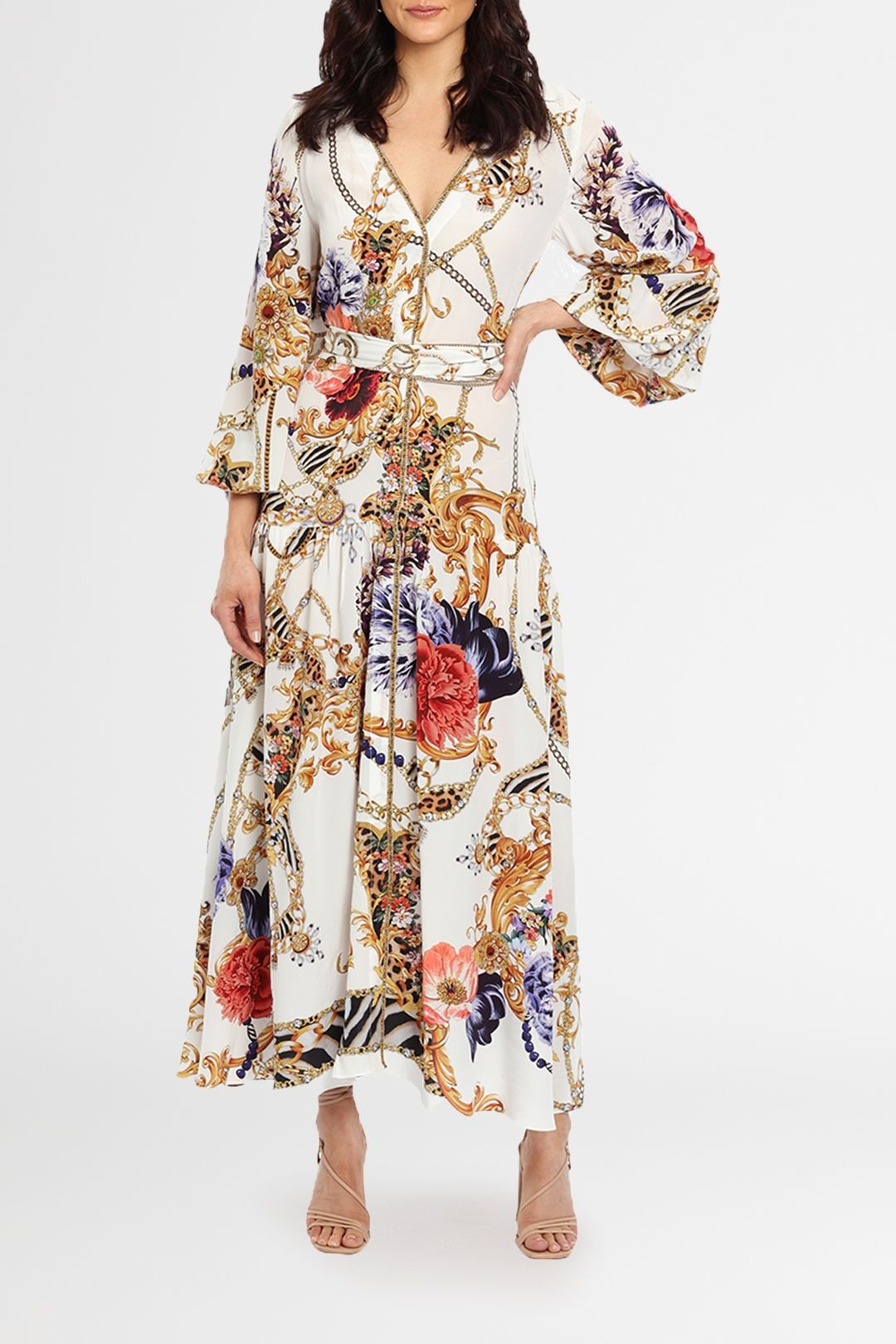 Camilla Printed Blouson Midi Dress Reign Supreme 