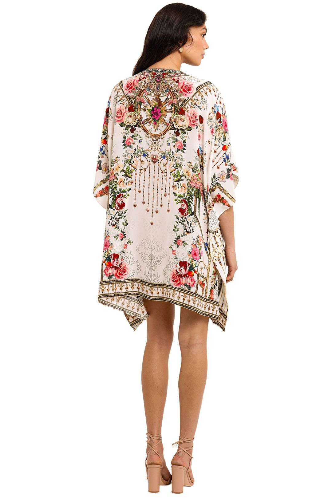 Camilla Short Lace Up Kaftan Star Crossed Lovers Floral