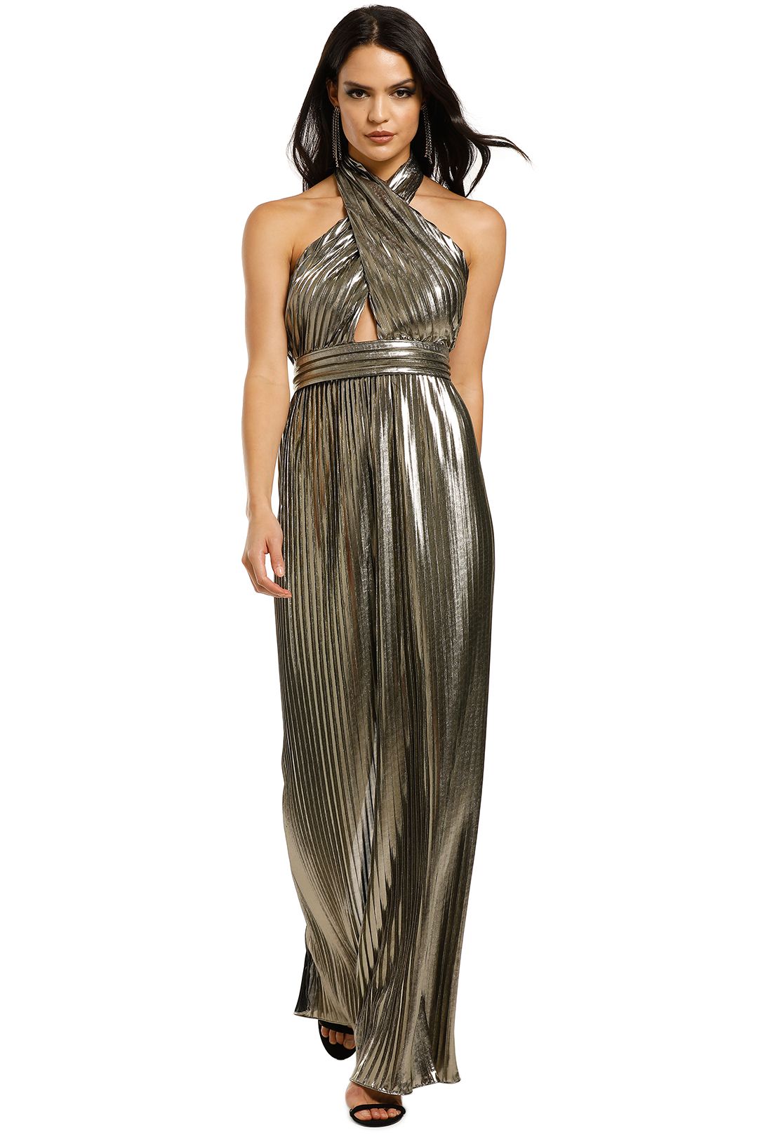 The Monroe Gold Gown by Carla Zampatti for Hire | GlamCorner