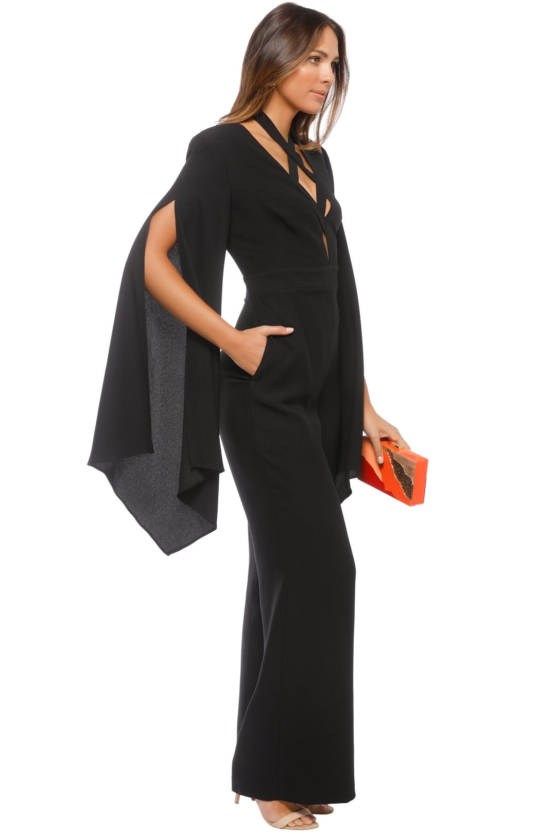 Angels Wings Jumpsuit in Black by Carla Zampatti for Hire