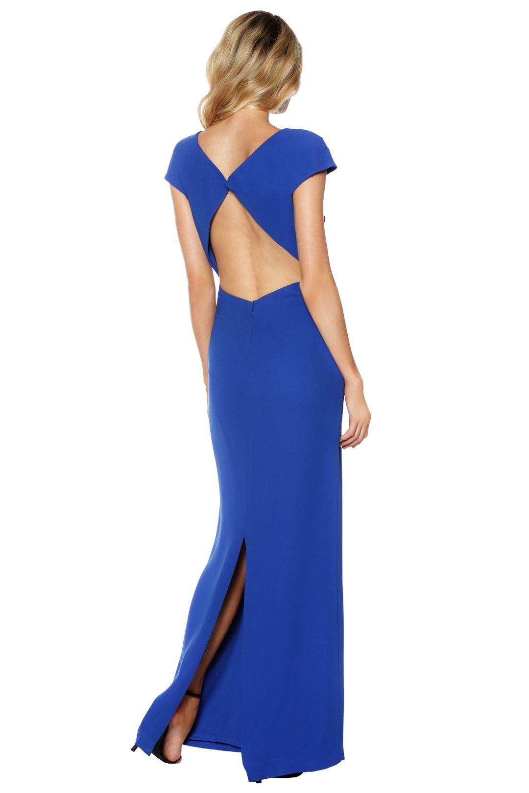 Carla Zampatti - Royal Diamond Cut Out Maxi Dress - Blue - Back