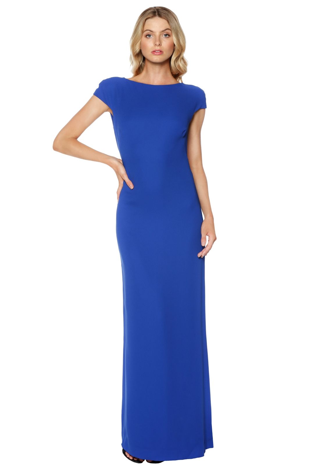 Carla Zampatti - Royal Diamond Cut Out Maxi Dress - Blue - Front