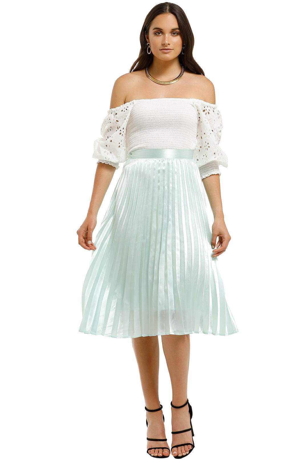 Charlie-Holiday-Juniper-Pleated-Skirt-Sea-Foam-Front