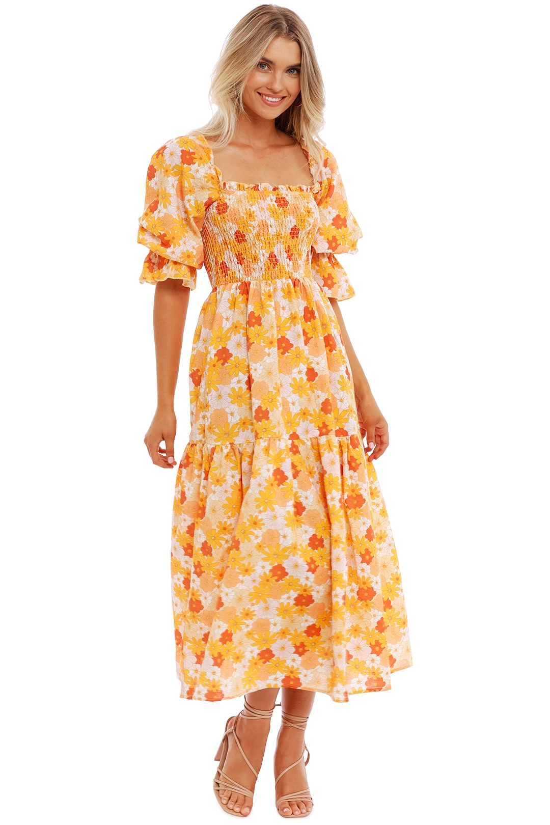 Charlie Holiday Amber Dress Seventies Floral midi
