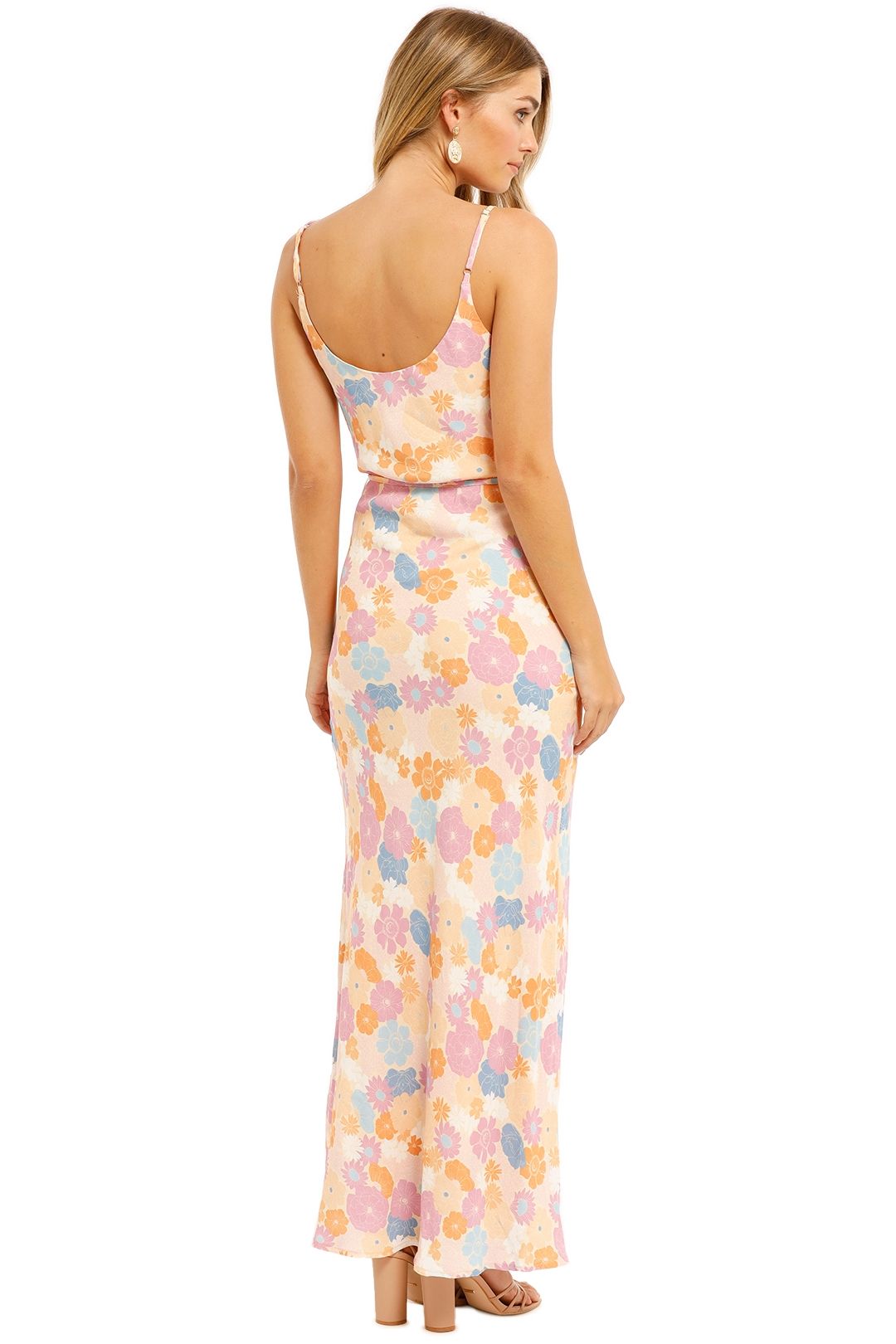 Charlie Holiday Daisy Midi Dress Floral Cove Scoop