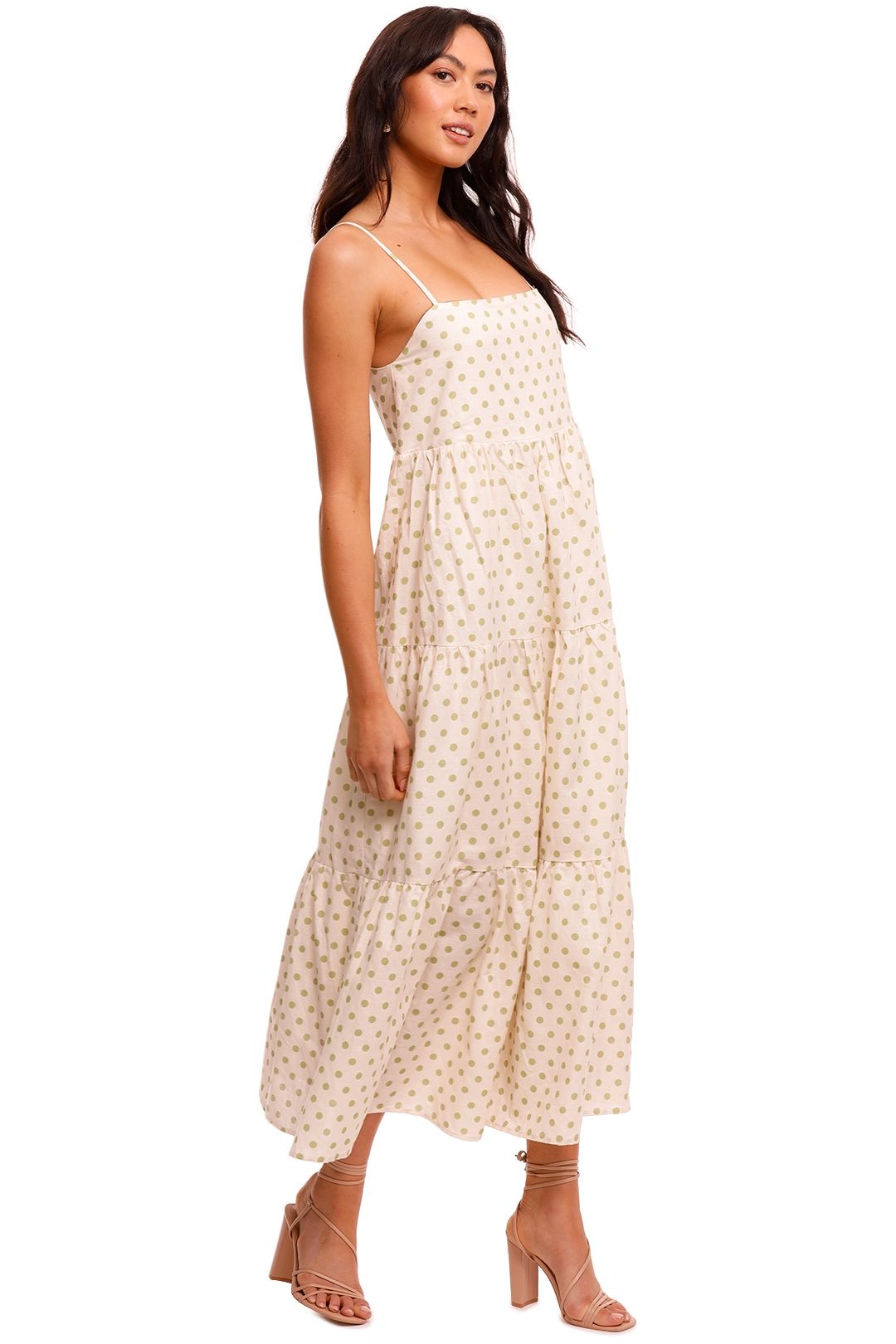 Charlie Holiday Isabella Maxi White Spot tiered