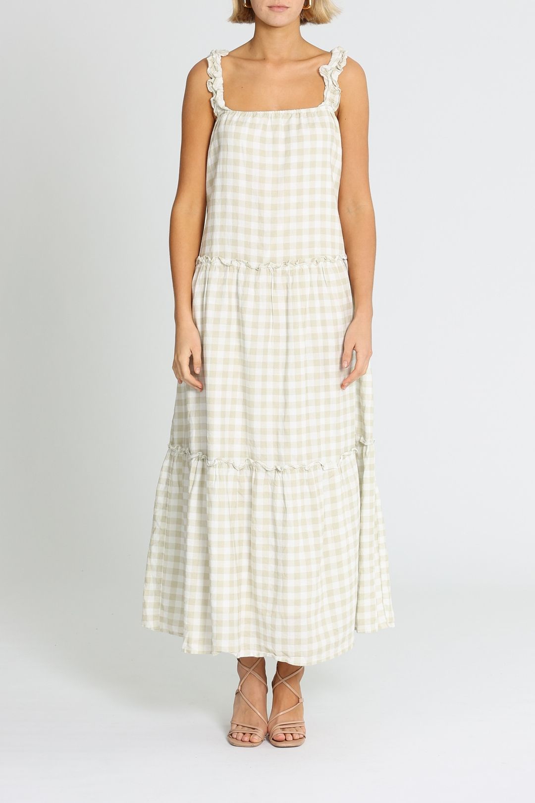 Charlie Holiday Lottie Gingham Maxi Dress