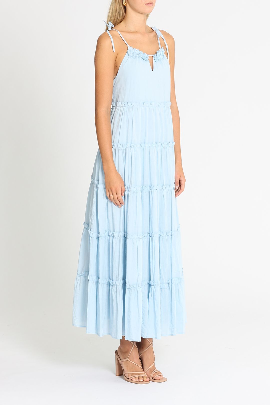 Charlie Holiday Senorita Maxi Dress Blue Relaxed 