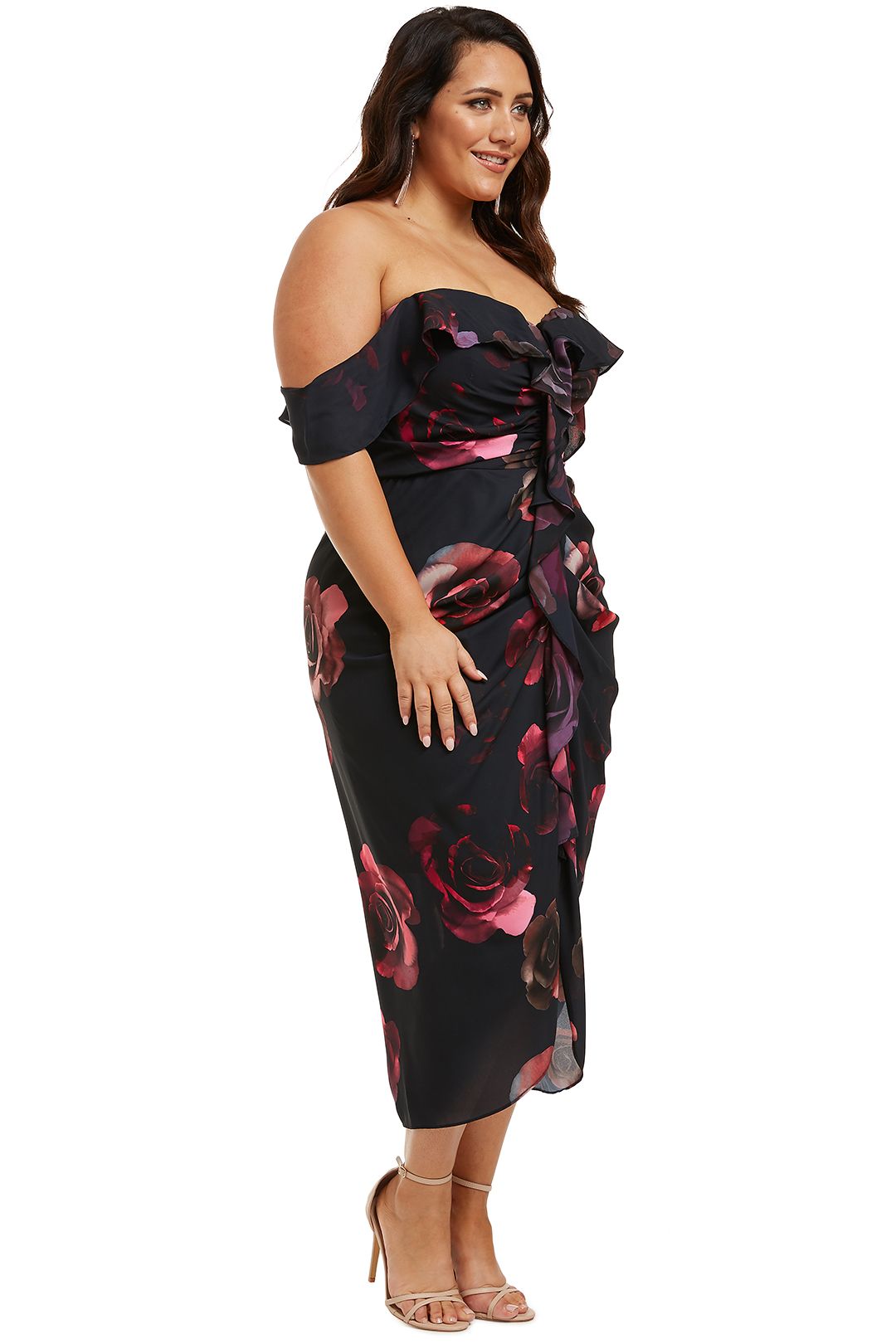 Decadent Floral Dress in Black by City Chic for Hire ...