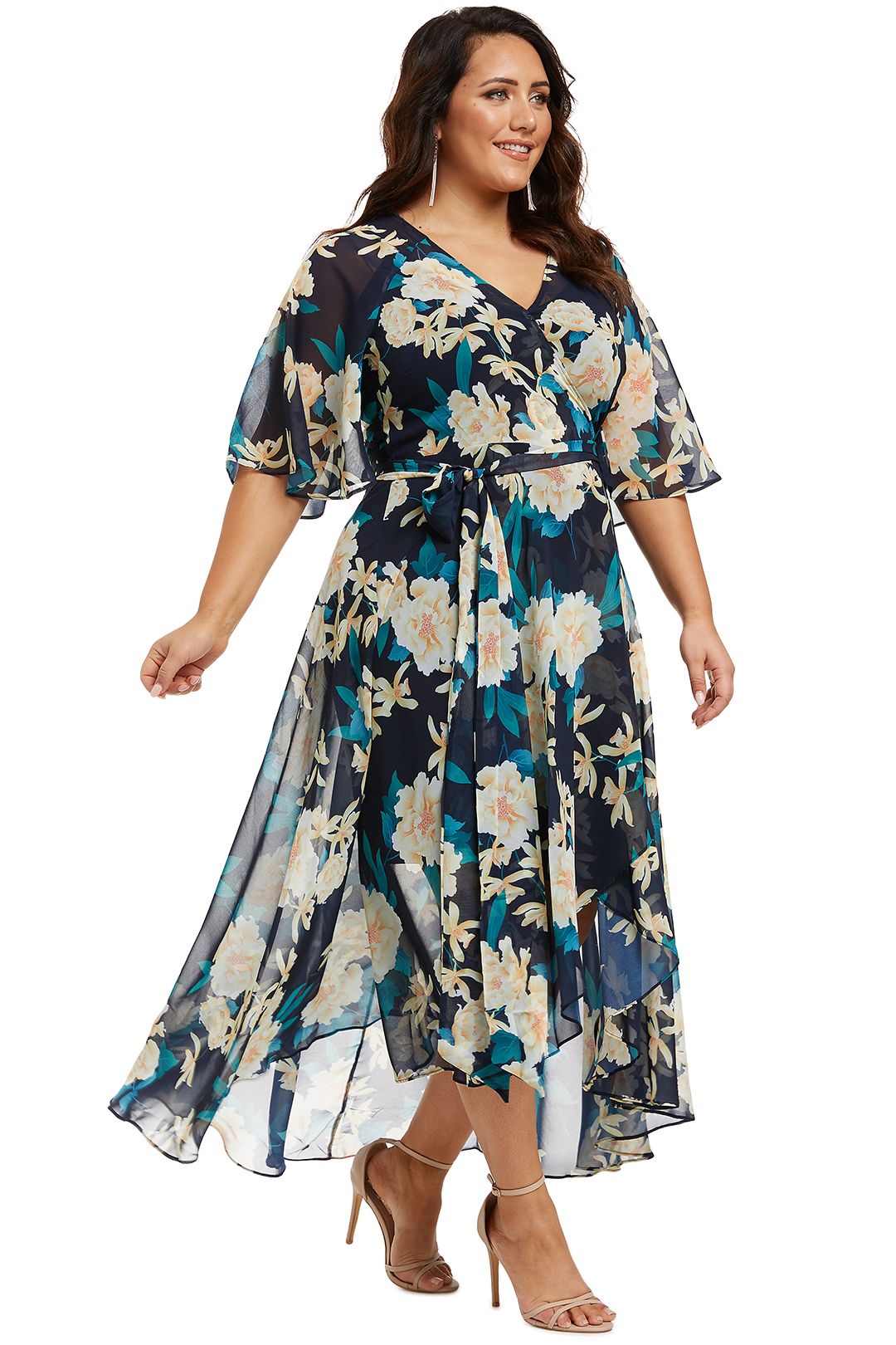 Shibuya Floral Maxi Dress in Navy by 