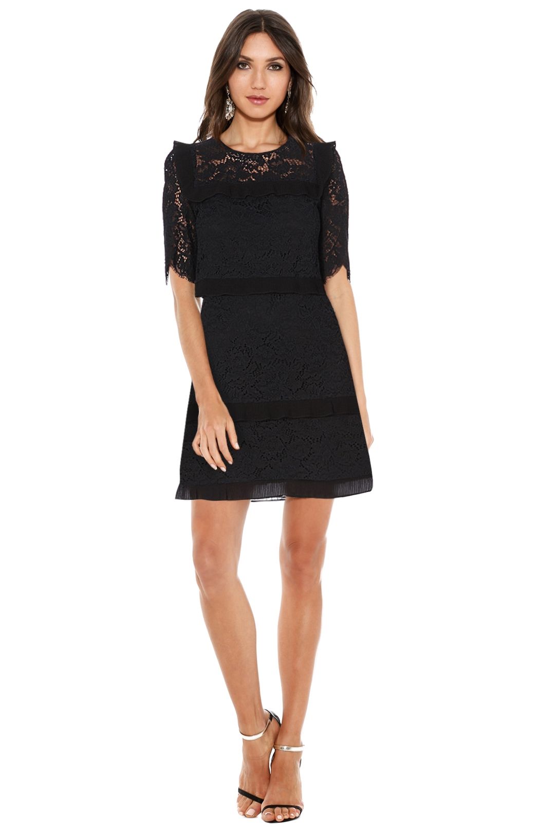 Claudie Peirlot - The Rivale Tiered Lace Dress - Black - Front