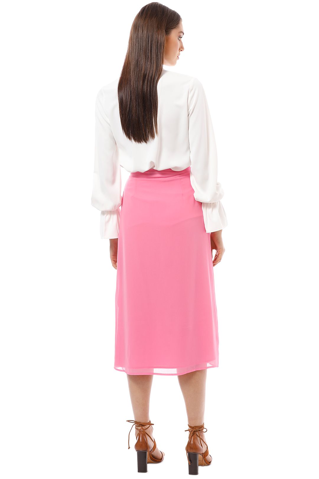 Closet London - Pleated Skirt - Pink - Back
