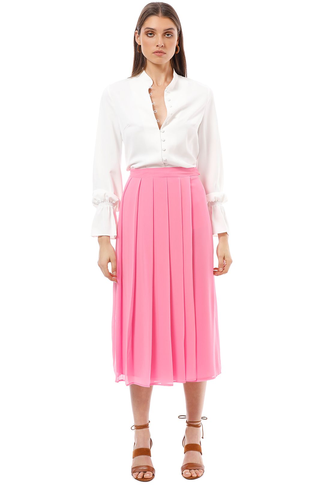 Closet London - Pleated Skirt - Pink - Front