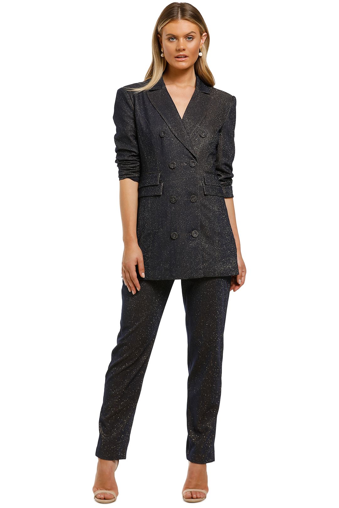 CMEO-Collective-By-Night-Blazer-and-Pant-Set-Navy-Metallic-Front