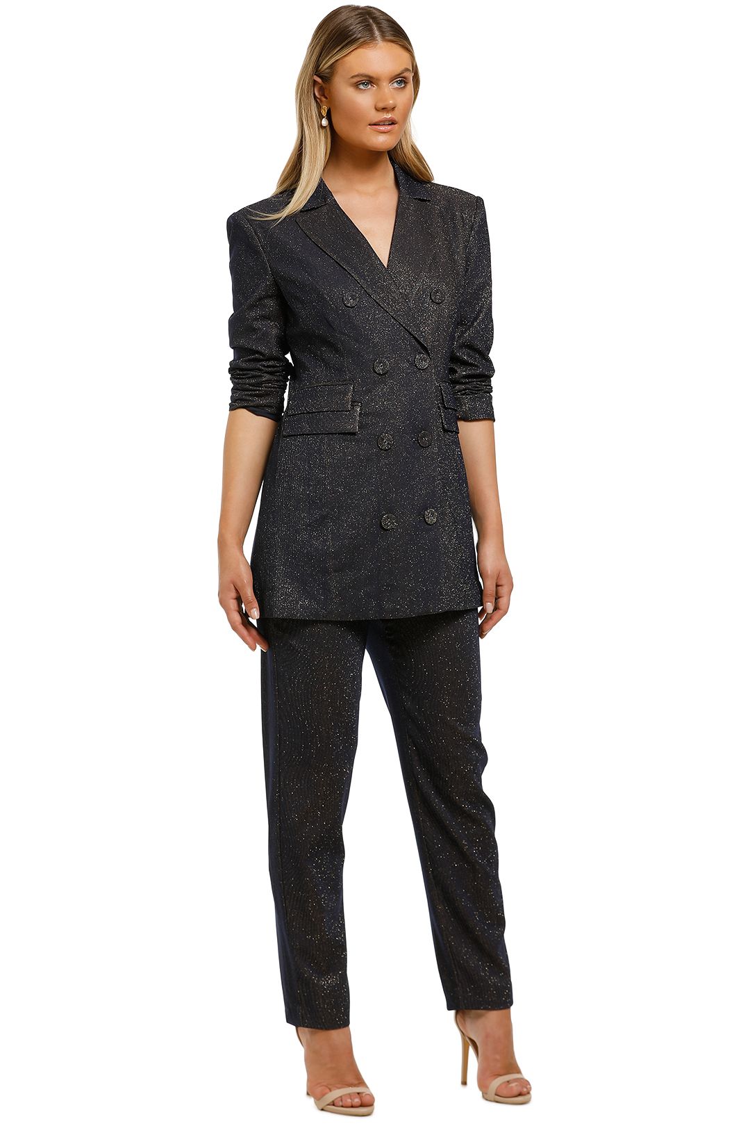 metallic womens pant suit