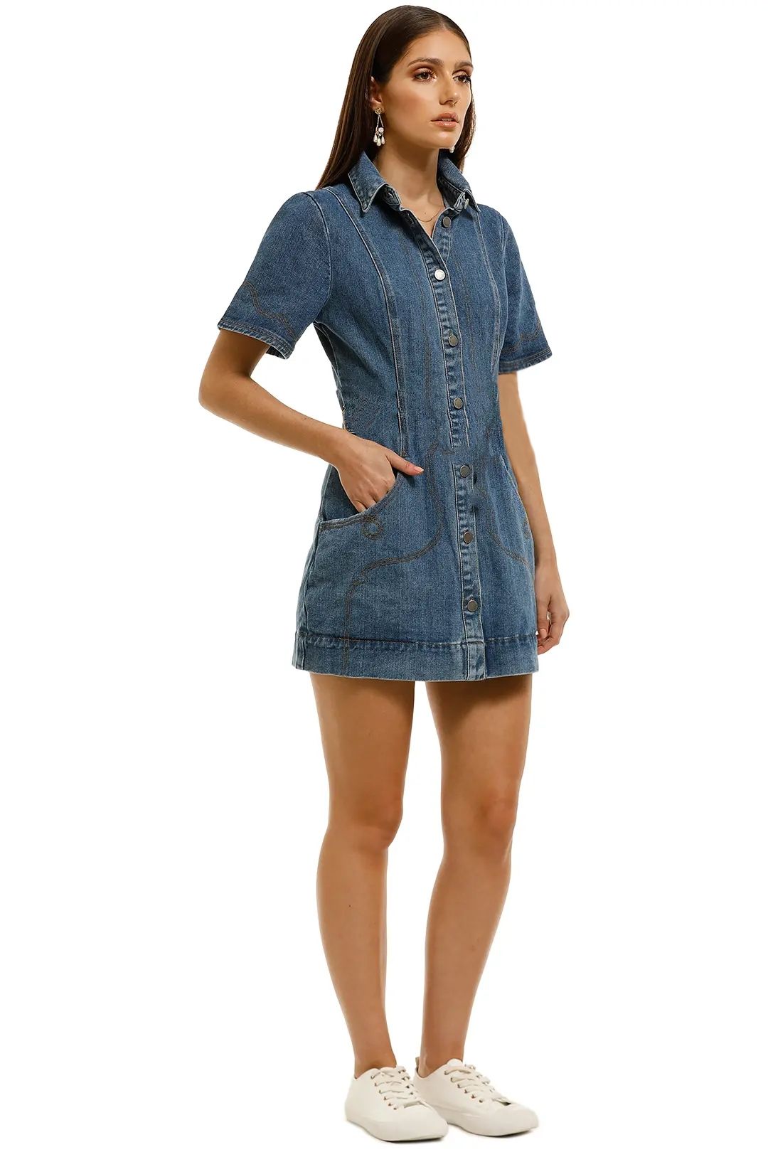 CMEO-Collective-Lifetime-Dress-Blue-Denim-Side