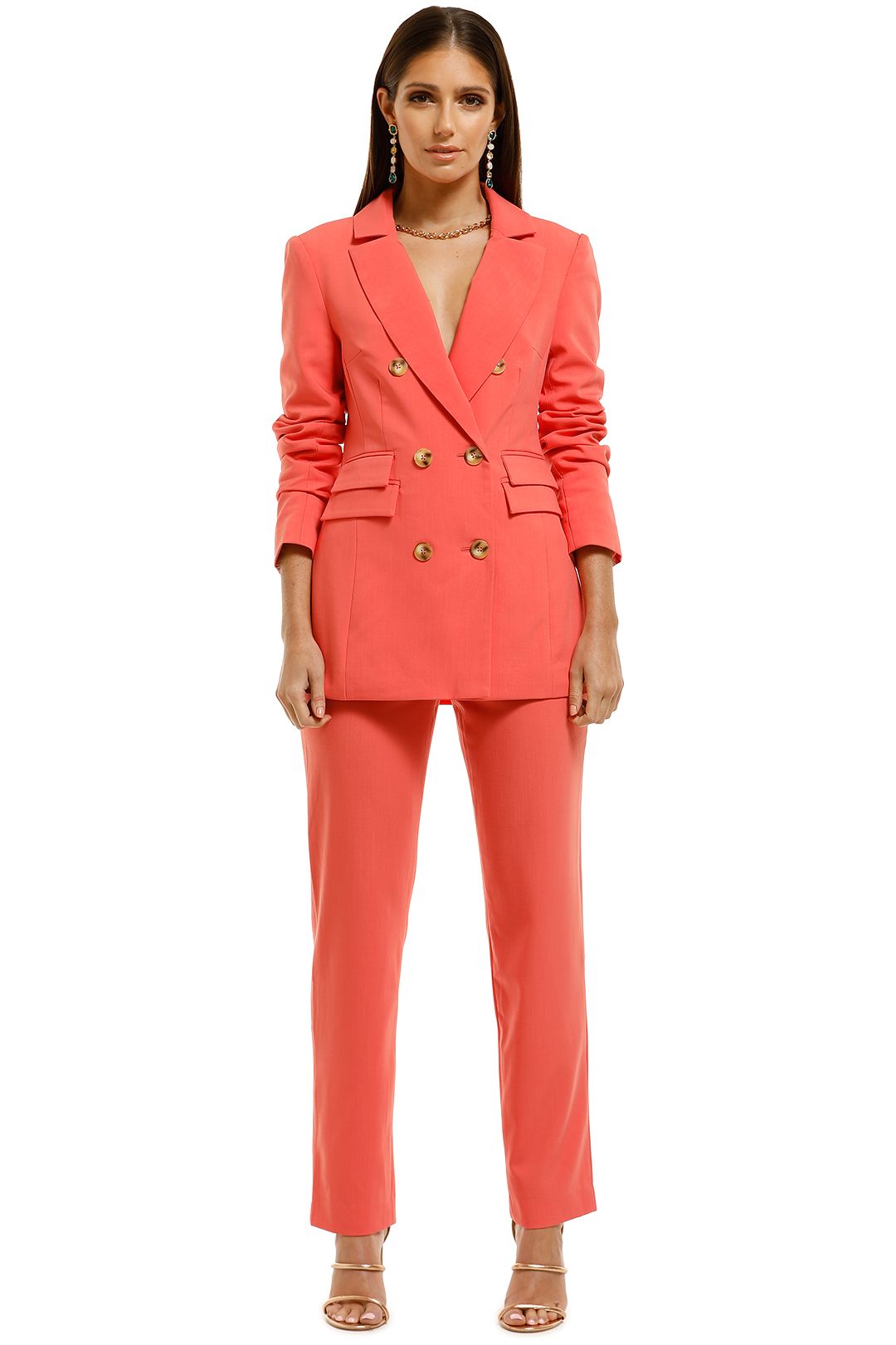 CMEO-Collective-Narrated-Blazer-and-Pant-Set-Watermelon-Front