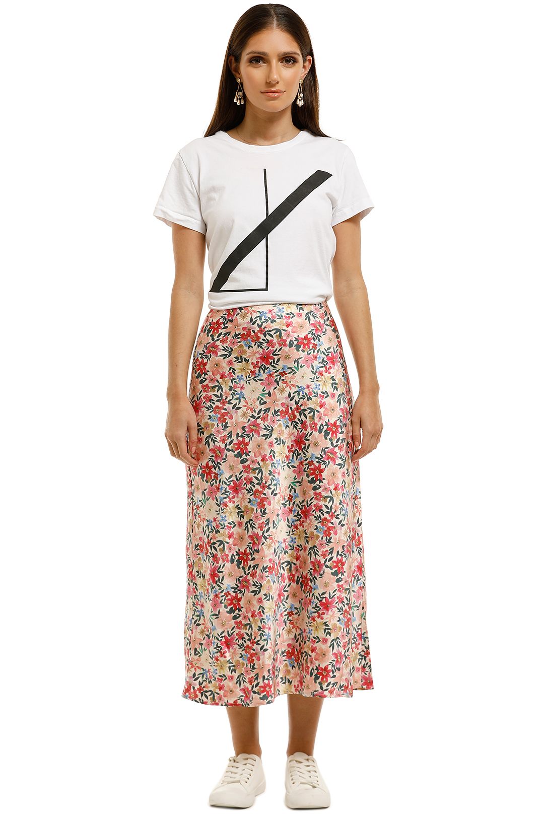 CMEO-Collective-Time-Flew-Skirt-Cream-Garden-Floral-Front