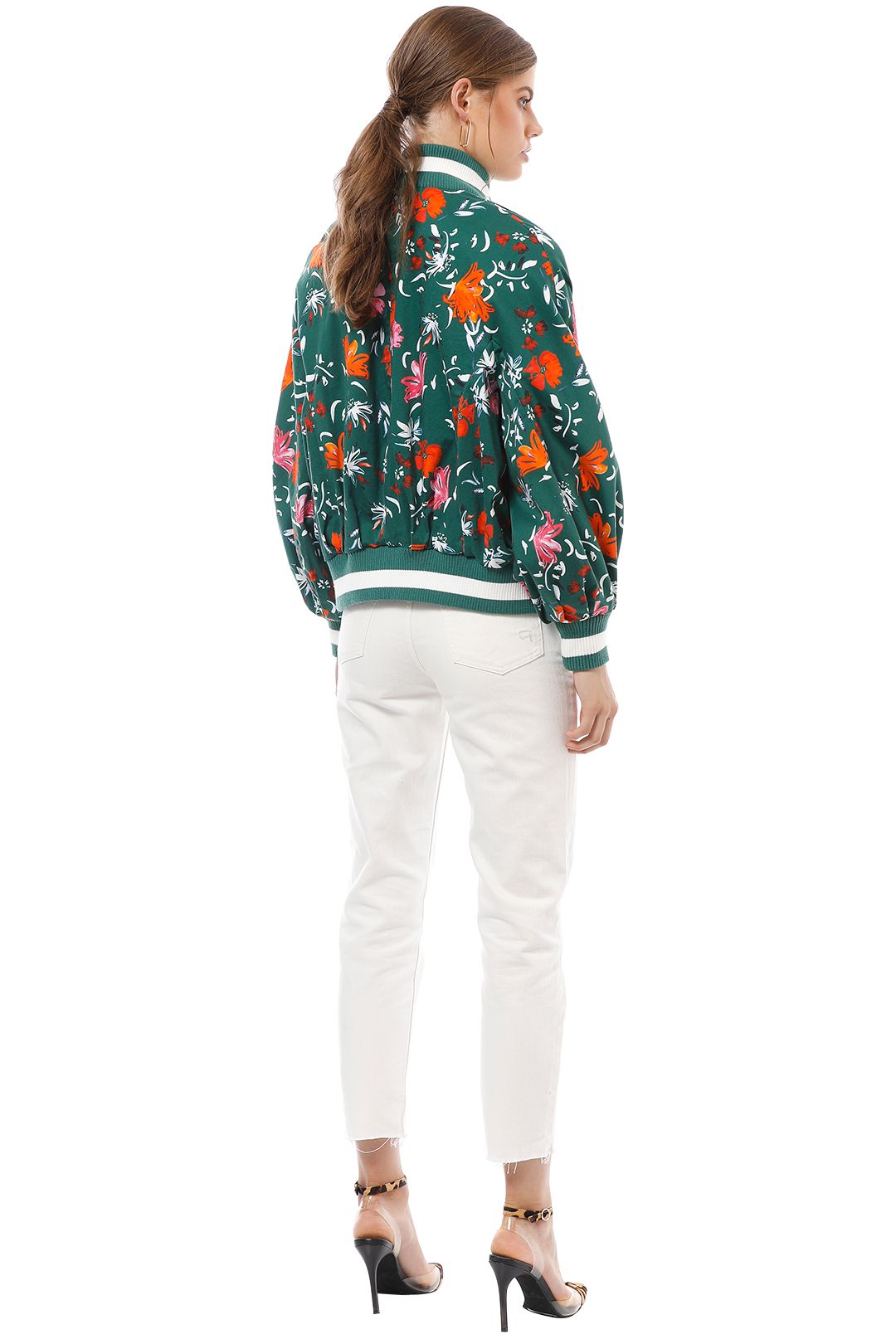 CMEO Collective - Elation Bomber - Green Floral - Back