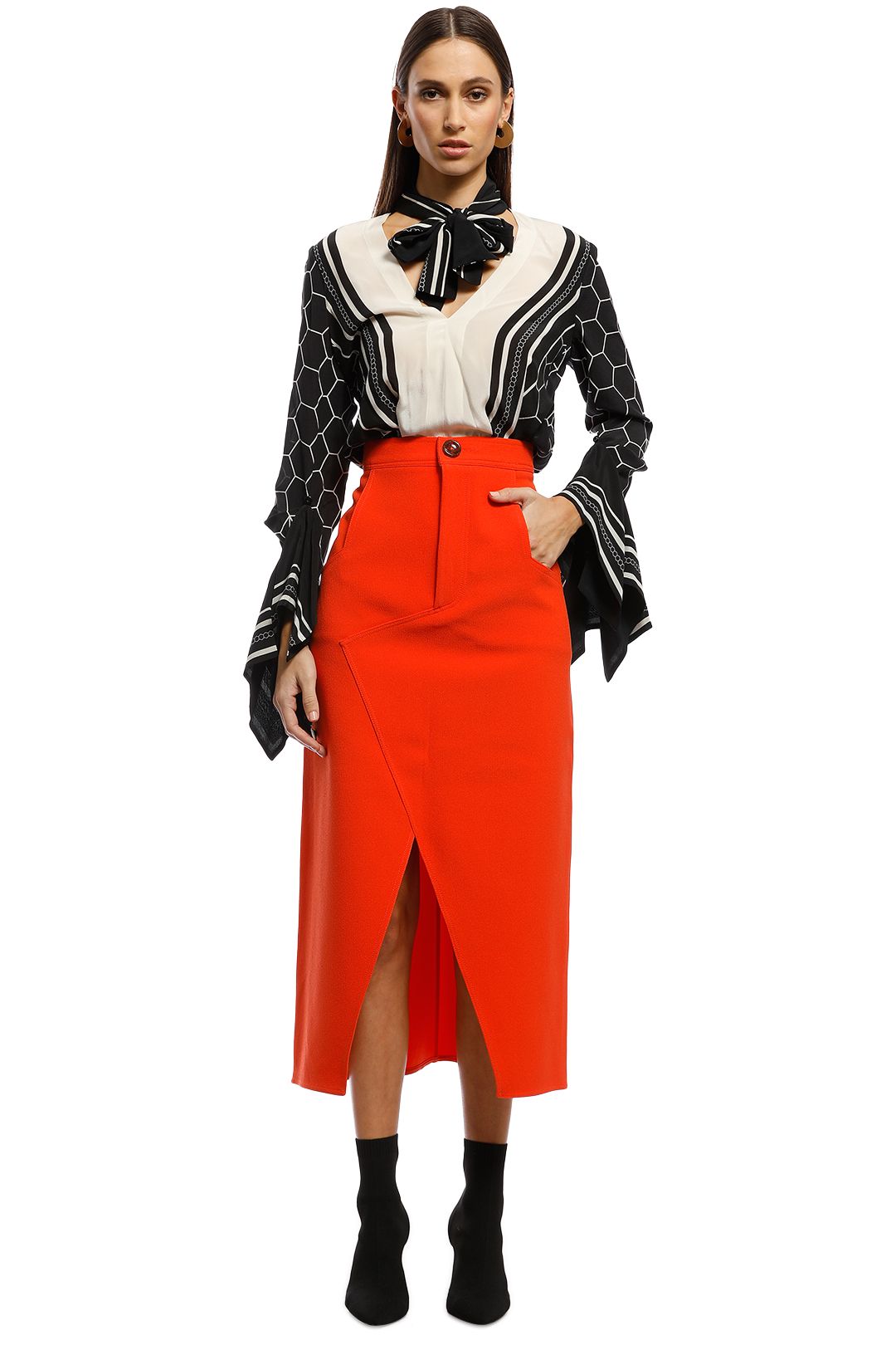 CMEO Collective - High Heart Skirt - Orange - Front