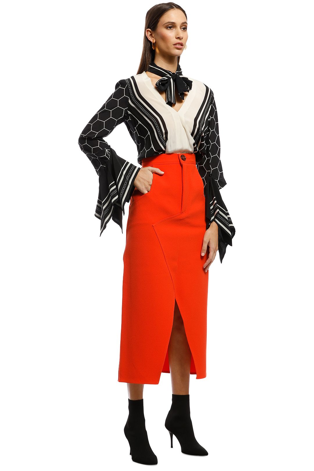 CMEO Collective - High Heart Skirt - Orange - Side