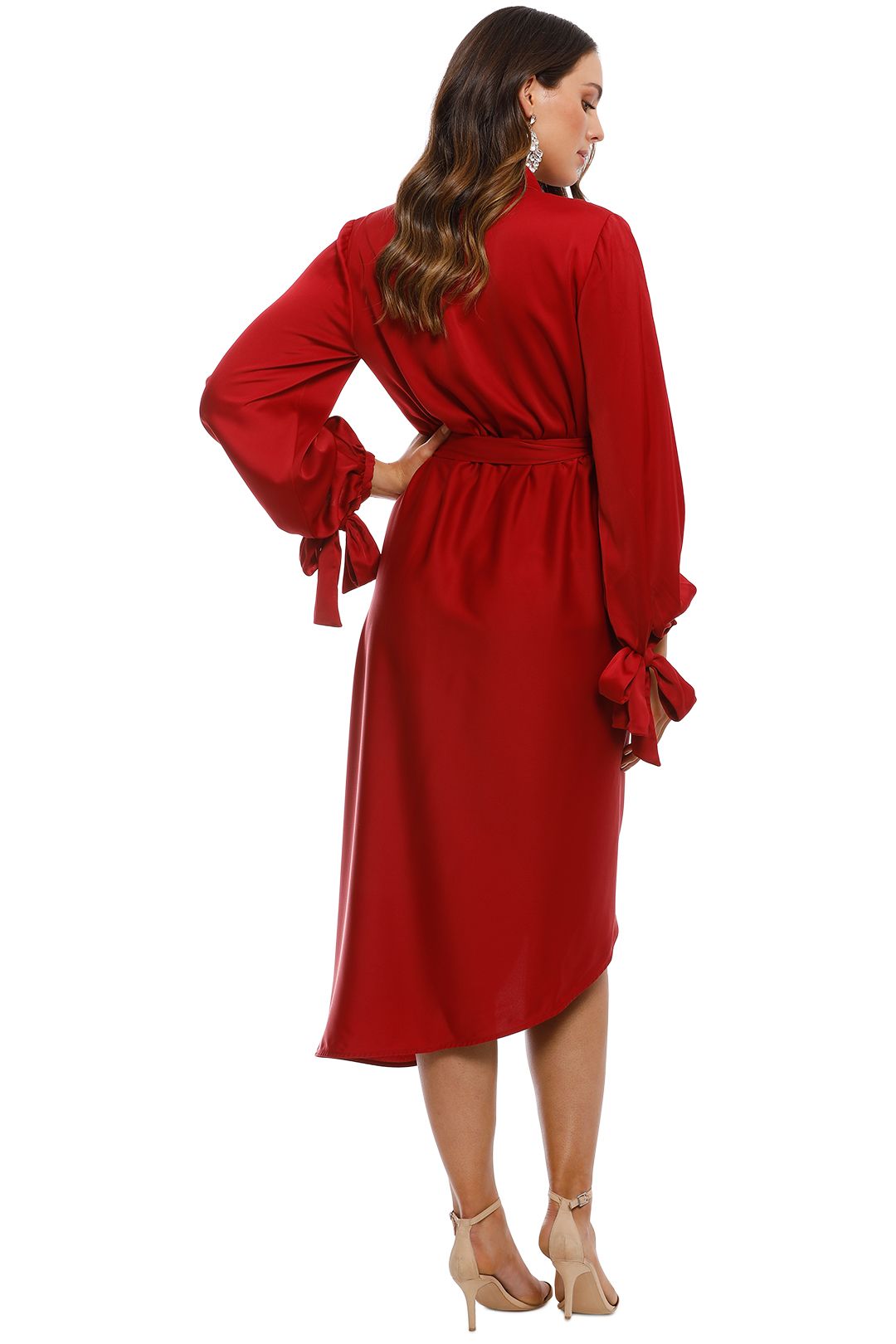 CMEO Collective - Influential LS Dress - Crimson - Back