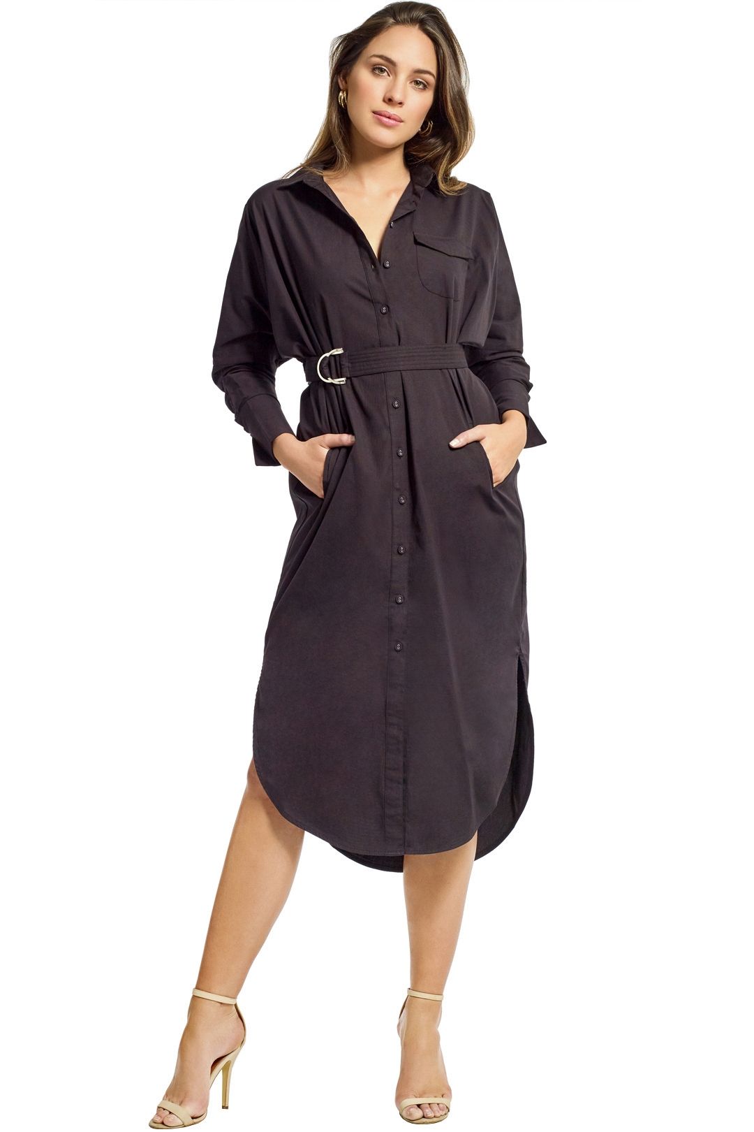 Cmeo Collective - Petition Shirt Dress - Black - Front