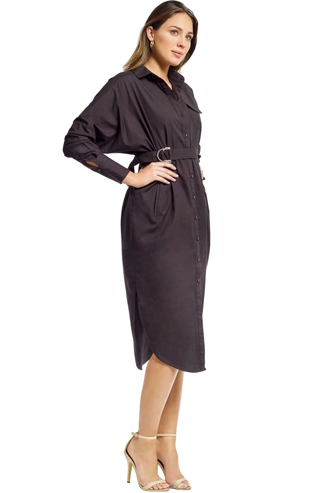 Cmeo Collective - Petition Shirt Dress - Black - Side