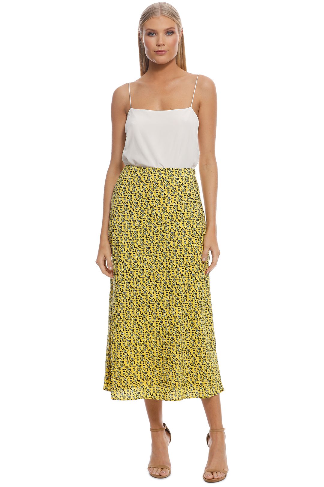 Sanguine Skirt in Yellow Floral by C/MEO Collective for Rent | GlamCorner