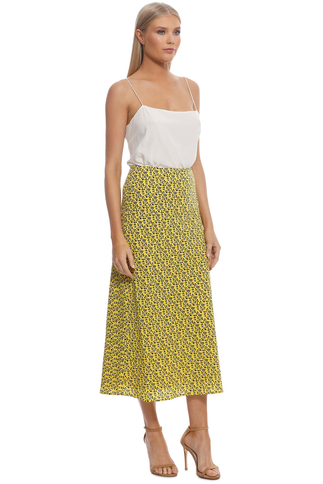 CMEO Collective - Sanguine Skirt - Yellow Floral - Side